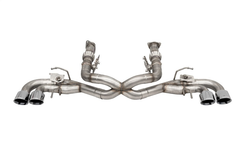 Corsa 2020-2025 Corvette C8 3in Valved Cat-Back 4.5in Pol Quad Tips - Fits Factory NPP Exhaust w/AFM