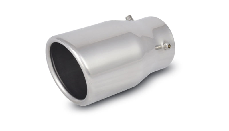 Vibrant 3in Round SS Bolt-On Exhaust Tip (Single Wall Angle Cut Rolled Edge)