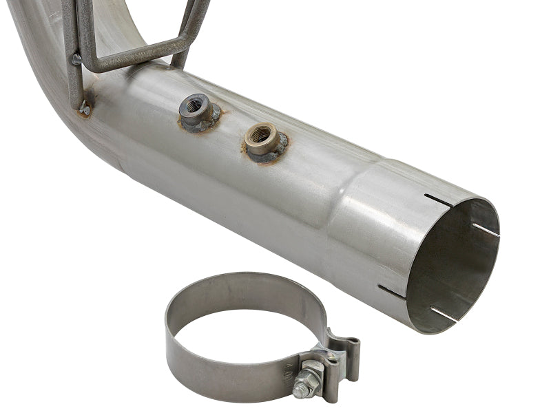 aFe ATLAS 4in DPF-Back Alum Steel Exhaust System w/Dual Exit Black Tip 2017 GM Duramax 6.6L (td)