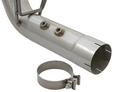 aFe ATLAS 4in DPF-Back Alum Steel Exhaust System w/Dual Exit Black Tip 2017 GM Duramax 6.6L (td)