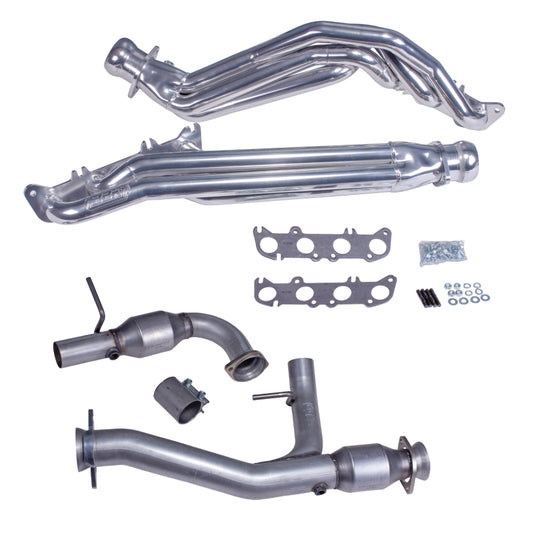BBK 11-14 Ford F150 Coyote 5.0L 1-3/4in Long Tube Headers w/High Flow Catted Y-Pipe (Silver Ceramic)