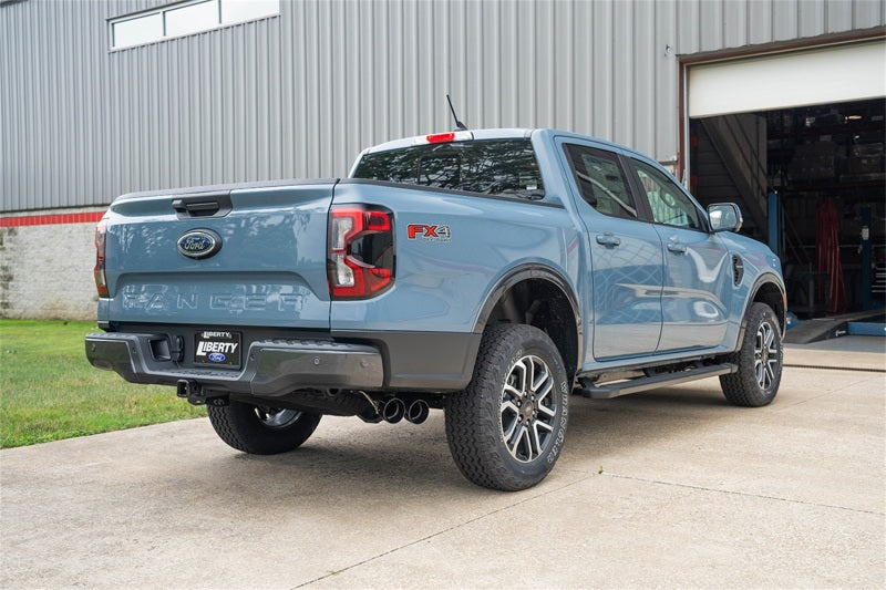 Corsa 2024-2025 Ford Ranger 3in Cat-Back Exhaust 4in Black PVD Pro-Series Slash Cut Twin Tip