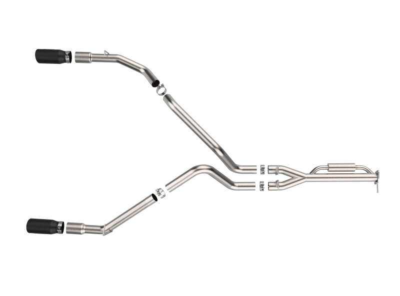aFe 21-24 Ford F-150 Vulcan Series 3 IN to 3-1/2 IN Stainless Steel Cat-Back Exhaust System - Black