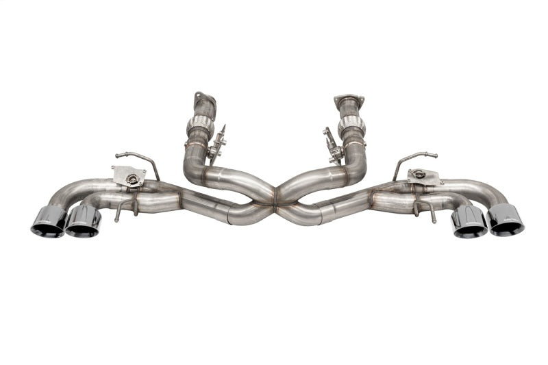Corsa 2020-2025 Corvette C8 3in Valved Cat-Back 4.5in Pol Quad Tips - Fits Factory NPP Exhaust w/AFM