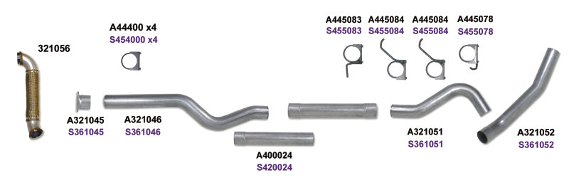 Diamond Eye KIT 5in Catback RPLCMENT PIPE Single SS: 2004.5-2007.5 DODGE CUMMINS 600