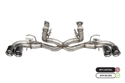 Corsa 2020-2025 Chevrolet Corvette C8 RWD 3in Delete 4 Valve Cat-Back w/NPP w/4.5in CF Polished Tips