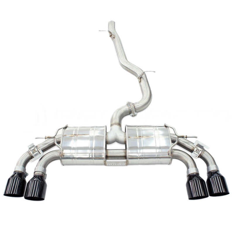 Invidia 2022+ Volkswagen Golf R MK8 76mm R400 Valved Cat Back Exhaust Straight Cut Black Tips