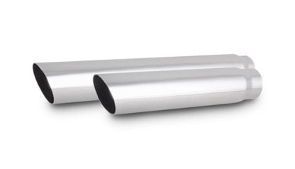 Vibrant 4in Round SS Truck/SUV Exhaust Tip (Single Wall Angle Cut) - 2.5in inlet 20in long