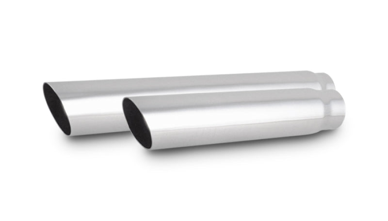 Vibrant 3in Round SS Truck/SUV Exhaust Tip (Single Wall Angle Cut) - 2.5in inlet 11in long
