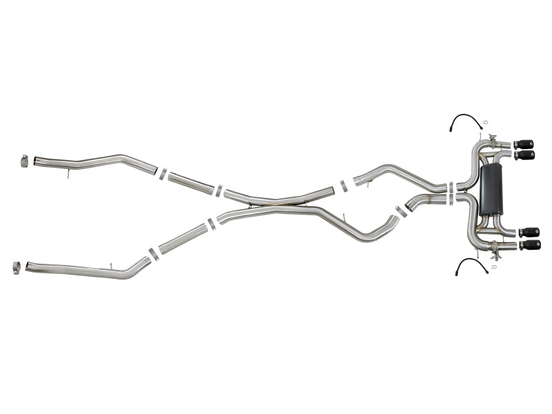 aFe MACH Force-Xp 3.5in. 304 SS C/B Exhaust System 15-18 BMW X5 M (F85) V8-4.4L (tt) - Black Tip
