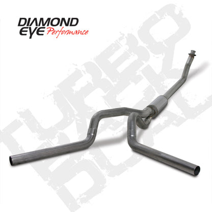 Diamond Eye KIT 4in Turbo Back DUAL SS: 94-02 DODGE CUMMINS 5.9L