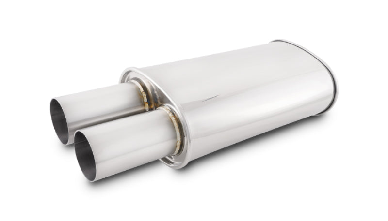 Vibrant Streetpower Oval Muffler w/3.00in Round Straight Cut Tip (2.50in Inlet)