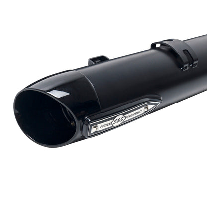S&S Cycle Indian Touring Broadhead Slip-Ons w/ Slashcut End Caps - Black