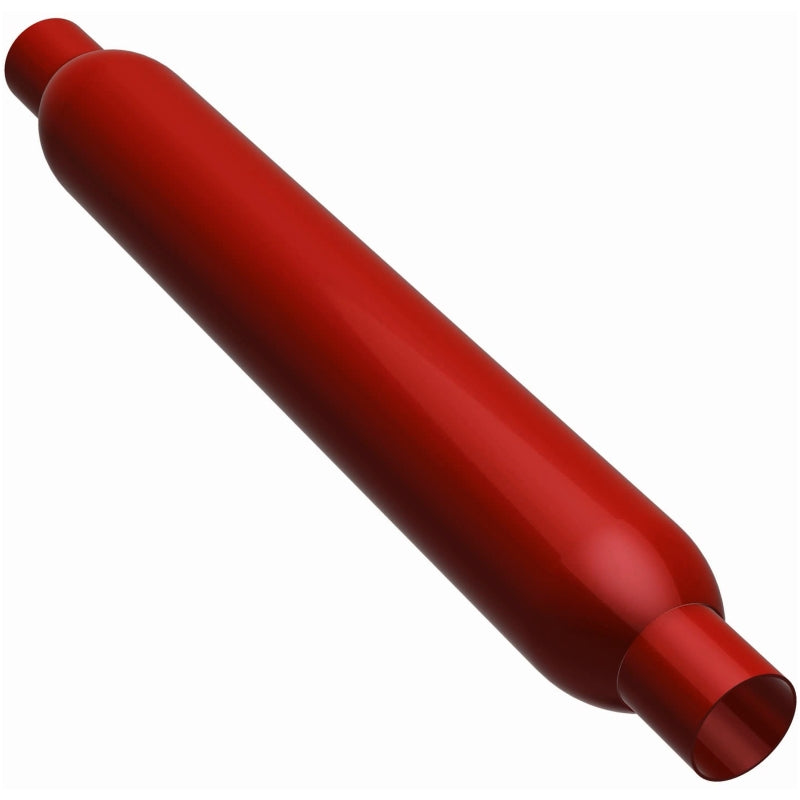 MagnaFlow Muffler Red Pack Series Glasspack 3.5in Rd 22in Body Length 2.25in/2.25in Inlet/Outlet