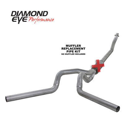 Diamond Eye KIT 4in Turbo Back MFLR RPLCMENT PIPE DUAL AL: 94-02 DODGE CUMMINS 5.9L