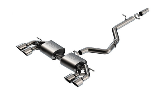 Borla 22-25 Volkswagen Golf R S-type Cat-Back Exhaust - Dual 4.5in Stainless Brushed Tips w/ Logo