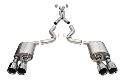 Corsa 20-22 Ford Mustang GT500 3.0in Dual Rear Exit Catback w/ Twin 5.0in Pol. Straight Cut Pro Tip