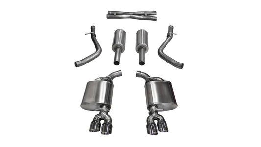 Corsa 19-25 Chevy Silverado 1500 Crew Cab Cat-Back Dual Rear Exit w/ Twin 4.0in Black PC Pro-Series