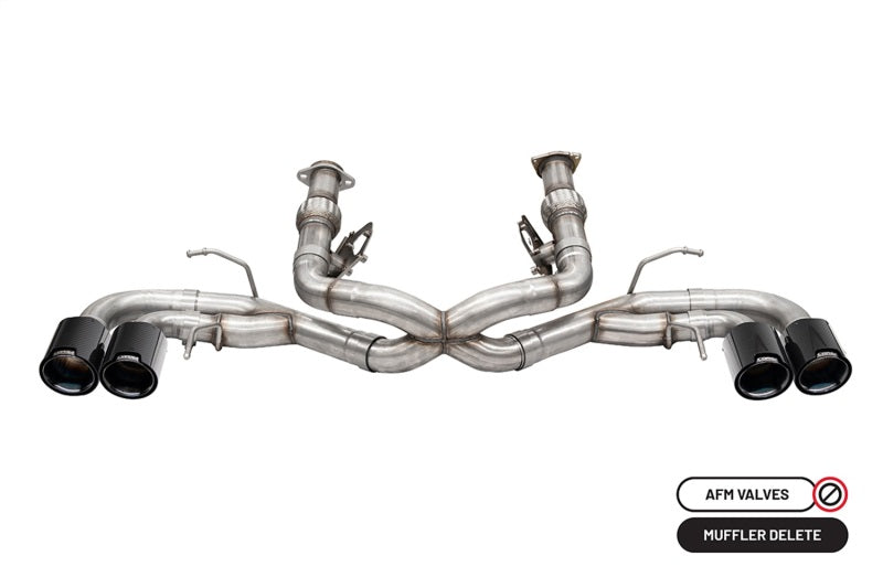 Corsa 2020-2025 Chevrolet Corvette C8 RWD 3in Track Cat-Back Delete Exhaust w/4.5in CF Black PVDTips