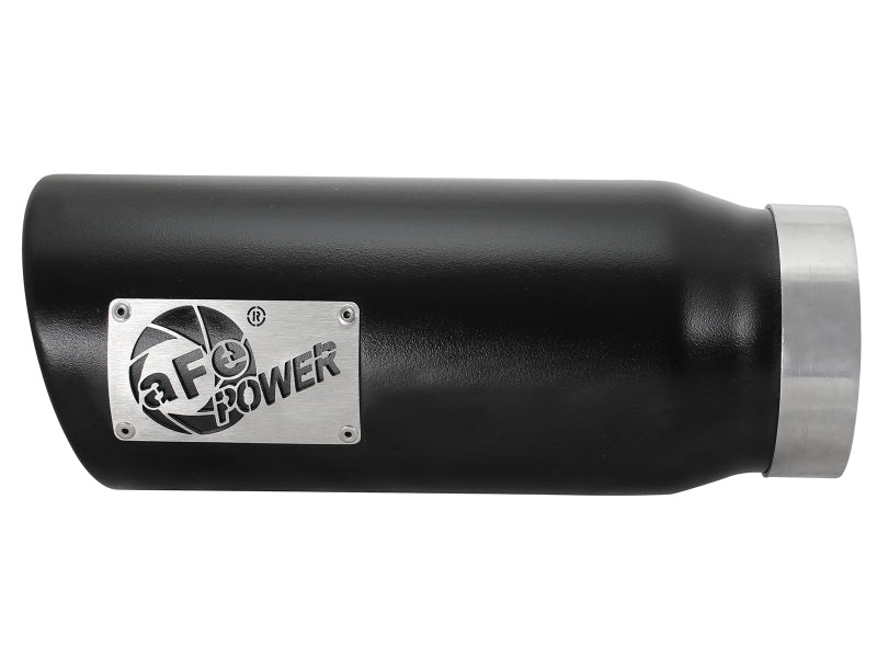 aFe MACH Force-Xp Universal Exhaust Tip 4 IN Inlet x 5 IN Outlet x 12 IN L- Black Tip