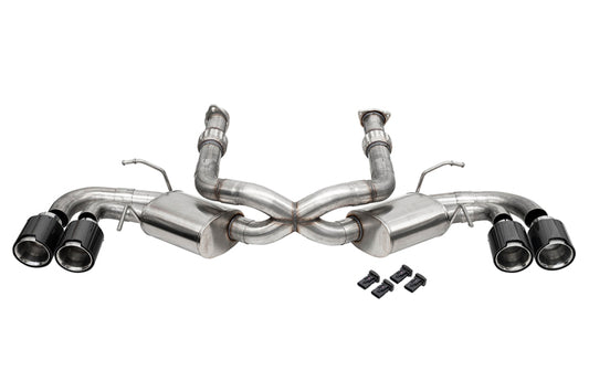 Corsa 20-25 Corvette C8 3in. Cat-Back 4.5in. Tips - Polished Carbon Fiber Tips