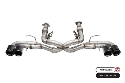 Corsa 2020-2025 Chevrolet Corvette C8 RWD 3in Track Cat-Back Delete Exhaust w/4.5in CF Black PVDTips