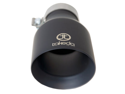 aFe Takeda Universal Exhaust Tip 3 IN Inlet x 5 IN Outlet x 9 IN L- Black