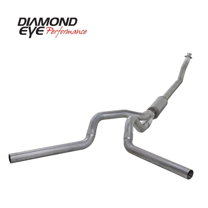 Diamond Eye KIT 4in Turbo Back DUAL AL: 94-02 DODGE CUMMINS 5.9L