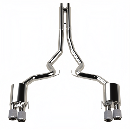 Kooks 18-24 Ford Mustang GT 5.0 3in. Valved Touring Cat-Back Exhaust - Carbon Tips
