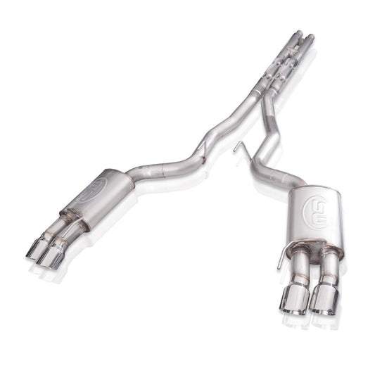 Stainless Works 2018+ Ford Mustang GT 3in Legend Series Catback H-Pipe w/Active Valves & Quad Tips