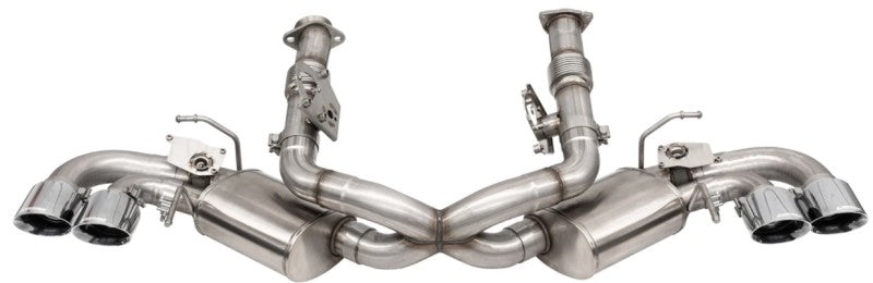 Corsa 20-25 Corvette C8 3in Valved Cat-Back 4.5in Pol Quad Tips Fits Factory Perf Exhaust DeletesAFM