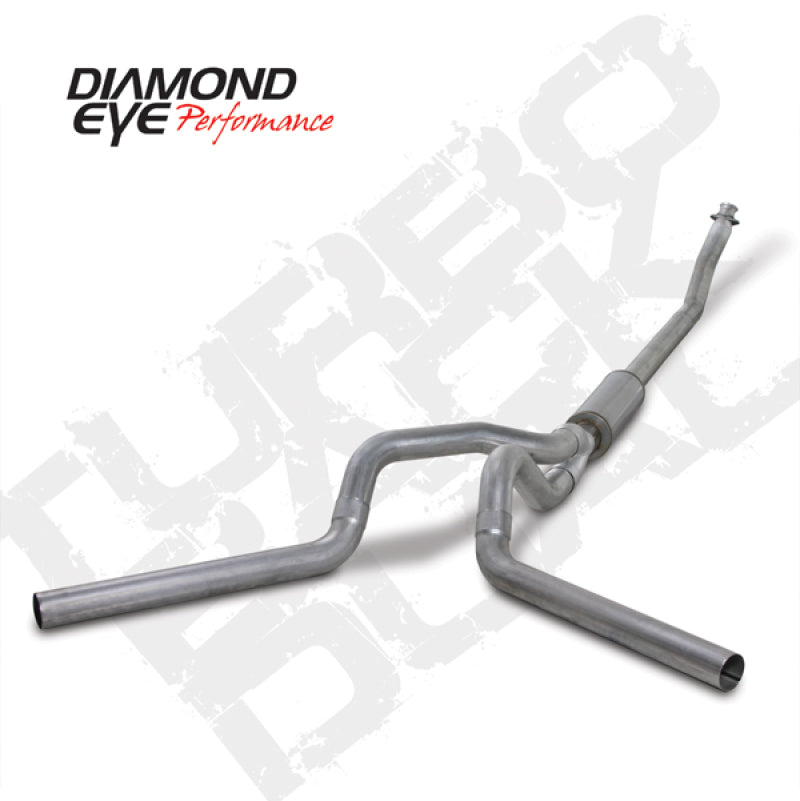 Diamond Eye KIT 4in Turbo Back DUAL AL: 94-02 DODGE CUMMINS 5.9L