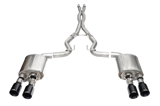 Corsa 24-25 Ford Mustang Dark Horse 5.0L 3in Dual Rear Cat-Back w/Twin 4.5in Black PVD Straight Tips