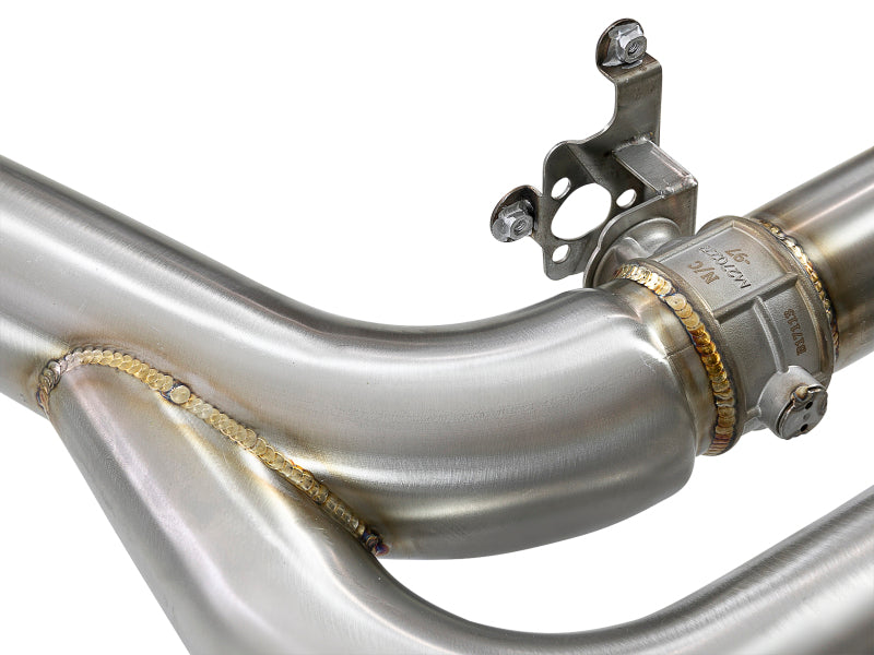 aFe MACH Force-Xp 3.5in. 304 SS C/B Exhaust w/o Muffler 15-18 BMW X5 M V8-4.4L (tt) - Black Tip