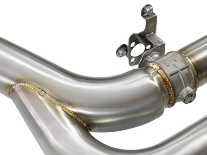 aFe MACH Force-Xp 3.5in. 304 SS C/B Exhaust w/o Muffler 15-18 BMW X5 M V8-4.4L (tt) - Black Tip