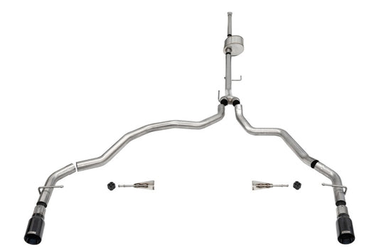 Corsa 2021-2025 Ford F-150 SuperCrew/6.5in Bed 5.0L V8 Xtreme Cat-Back Dual Rear Exit-Black PVD
