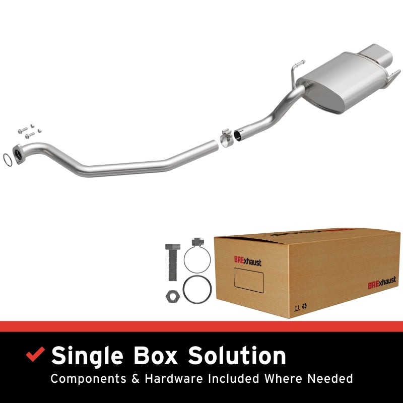 BRExhaust Universal Muffler 4.5in x 9.75in x 12in OAL 14 - 1.75in Inlet/Outlet Offset/Center - Oval
