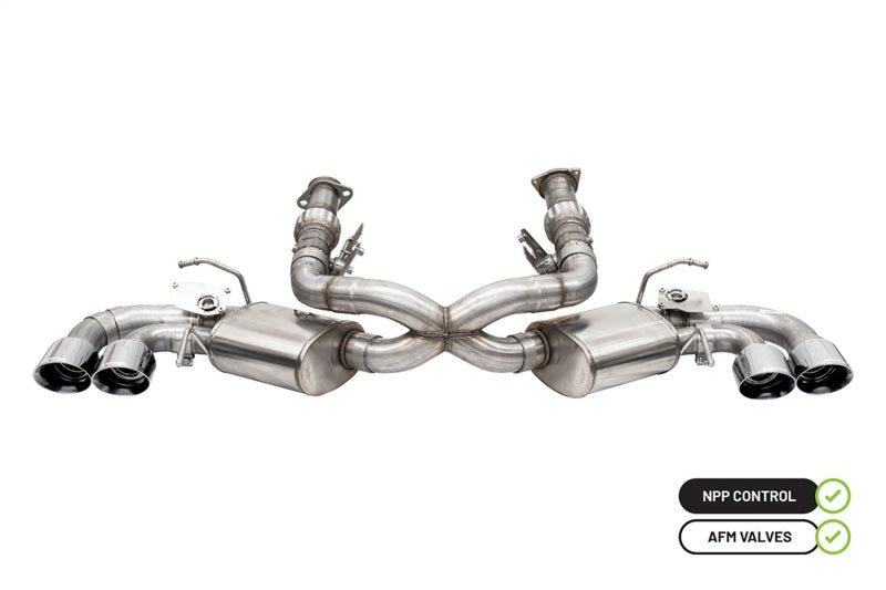 Corsa 2020-25 Corvette C8 3in Valved Cat-Back 4.5in Pol Quad Tips - Fits Factory Perf Exhaust w/ AFM