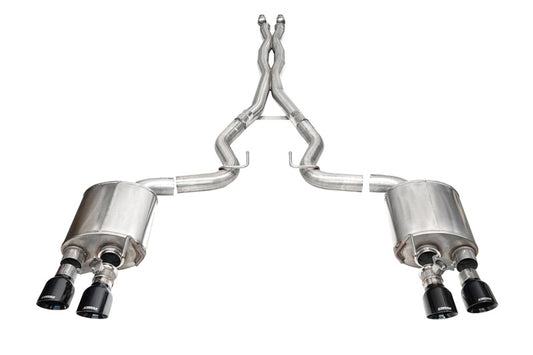 Corsa 24+ Ford Mustang Dark Horse 5.0L 3in Dual Rear Cat-Back w/Twin 4.5in Black PVD Slash Tips
