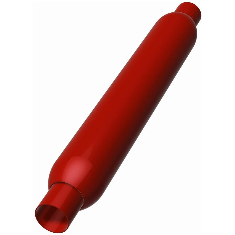 MagnaFlow Muffler Red Pack Series Glasspack 3.5in Rd 22in Body Length 2.25in/2.25in Inlet/Outlet