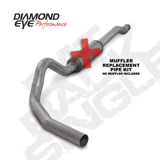 Diamond Eye KIT 4in Catback MFLR RPLCMENT PIPE SGL AL: 03-07 FORD 6.0L F250/F350 (Extended Cab Only)