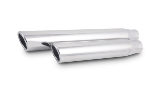 Vibrant 3.5in Round SS Truck/SUV Exh Tip (Single wall Angle Cut Rolled Edge) - 3in inlet 11in long