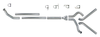 Diamond Eye KIT 4in Turbo Back MFLR RPLCMENT PIPE DUAL AL: 94-02 DODGE CUMMINS 5.9L