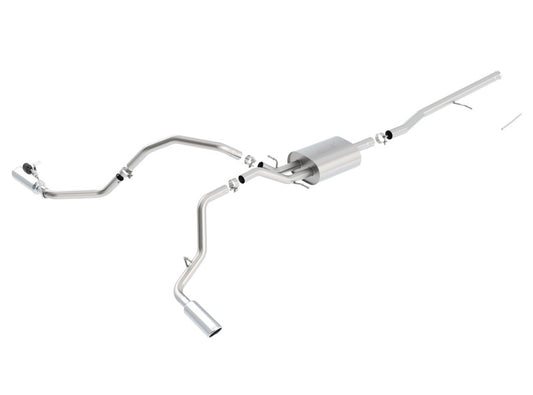 Borla 14 Silv/Sierra C/B Exhaust S-Type 1500 5.3L V8 AT/MT 2&4WD Ext Cab Split Side Exit