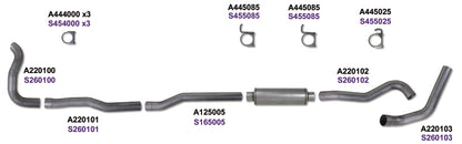 Diamond Eye KIT 5in Turbo Back RPLCMENT PIPE SGL SS: 94-02 DODGE CUMMINS 5.9L