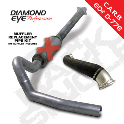 Diamond Eye KIT 5in Catback RPLCMENT PIPE Single SS: 2004.5-2007.5 DODGE CUMMINS 600