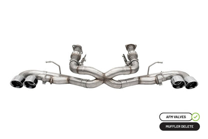 Corsa 20-25 Corvette C8 3in Xtreme Cat-Back Exhaust 4.5in Pol Quad Tips - Integrates stock AFM Valve