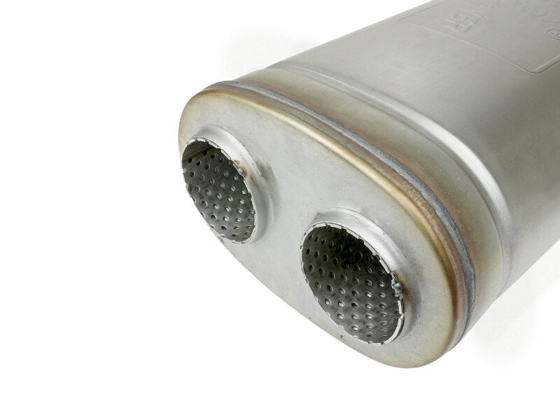 aFe MACH Force-Xp Muffler 2-1/2 IN Dual Inlet/Dual Outlet 5 IN H x 8 IN W x 18 IN L - Oval Body