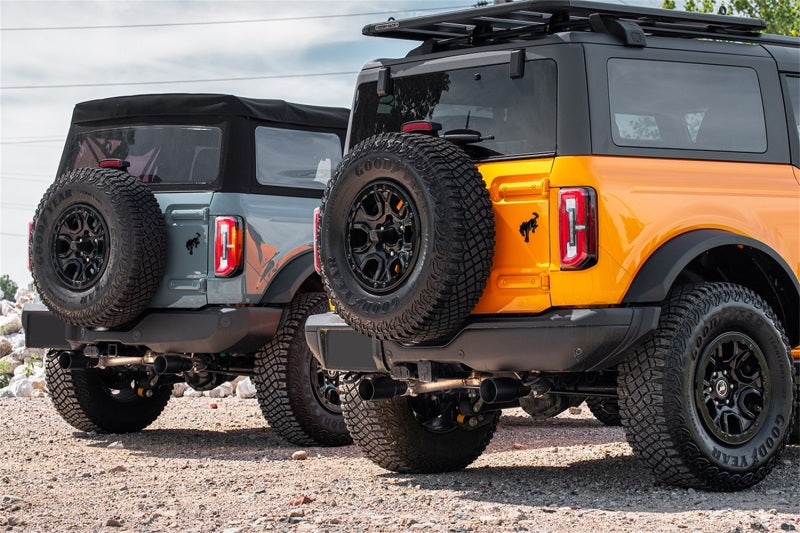 Corsa 21-25 Ford Bronco 2.7L 2-Door 2.75in Cat-Back Dual Rear Exhaust w/ 4in Straight-Cut Black Tips