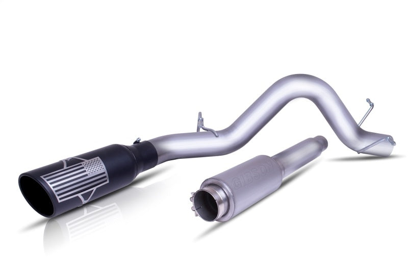 Gibson 20-21 Ford F250/F350 SD Crew Cab (Long Bed) 7.3L Cat-Back Exhaust - Patriot Flag Series